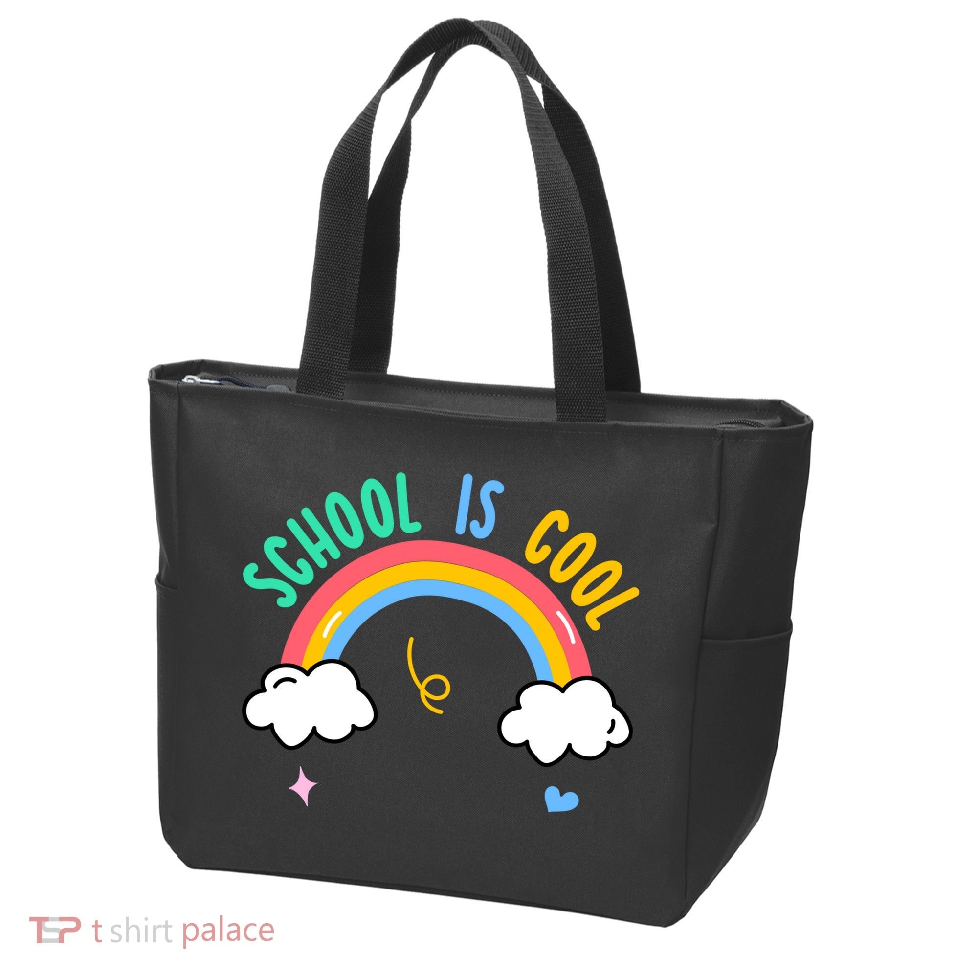 School Is Cool Rainbow Fun Retro Tote Bag