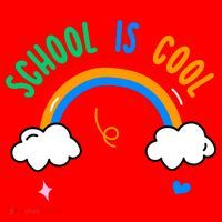School Is Cool Rainbow Fun Retro Santa Hat thumb 1