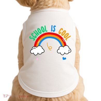 School Is Cool Rainbow Fun Retro Doggie Tank