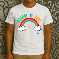 School Is Cool Rainbow Fun Retro T-Shirt thumb 3
