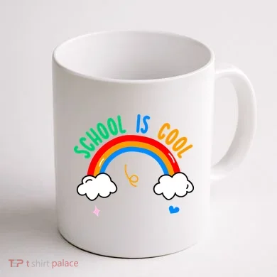 School Is Cool Rainbow Fun Retro Coffee Mug back