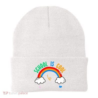 School Is Cool Rainbow Fun Retro Beanie