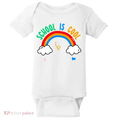 School Is Cool Rainbow Fun Retro Baby Bodysuit