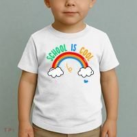 School Is Cool Rainbow Fun Retro Toddler T-Shirt thumb 2