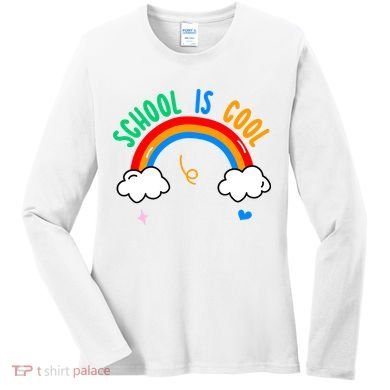 School Is Cool Rainbow Fun Retro Women's Long Sleeve Shirt