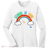 School Is Cool Rainbow Fun Retro Women's Long Sleeve Shirt thumb 0