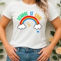 School Is Cool Rainbow Fun Retro Women's T-Shirt thumb 2