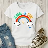 School Is Cool Rainbow Fun Retro Women's T-Shirt thumb 3