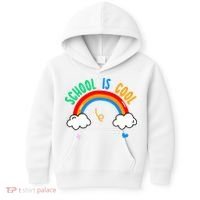 School Is Cool Rainbow Fun Retro Kids Hoodie thumb 0