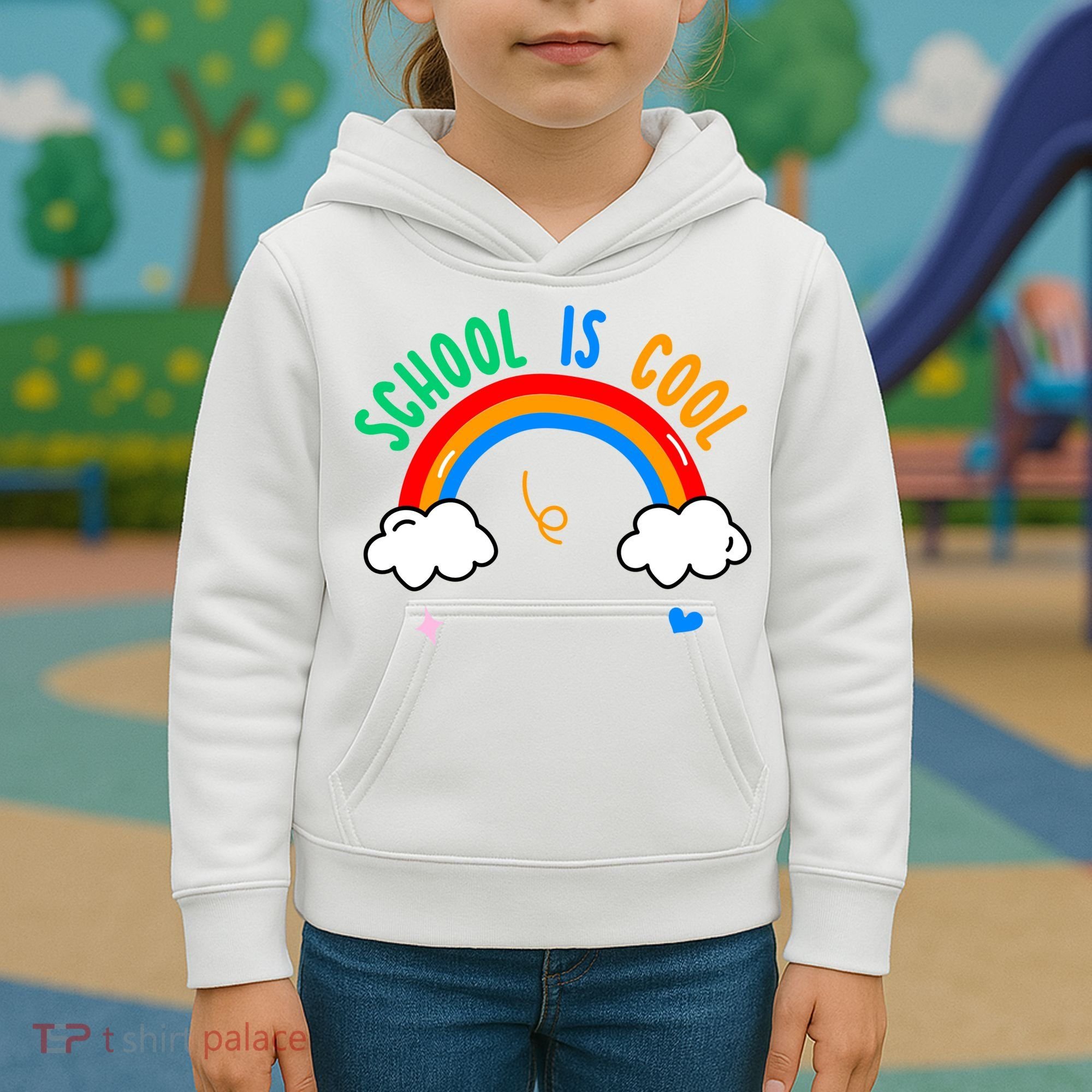 School Is Cool Rainbow Fun Retro Kids Hoodie