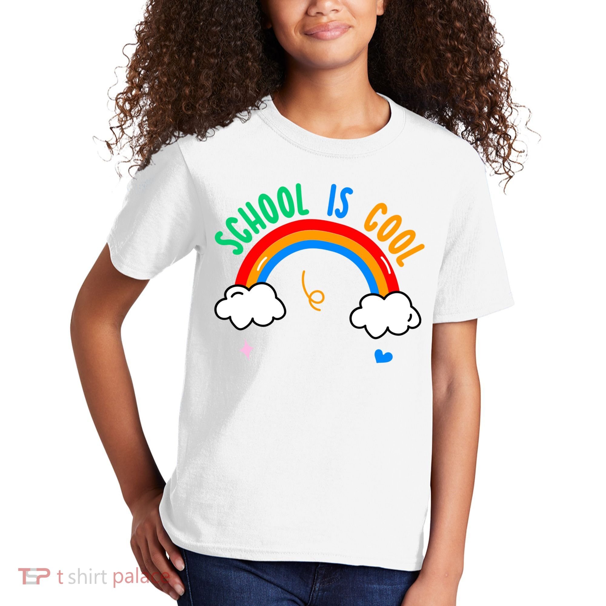 School Is Cool Rainbow Fun Retro Kids T-Shirt
