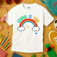 School Is Cool Rainbow Fun Retro Kids T-Shirt thumb 3