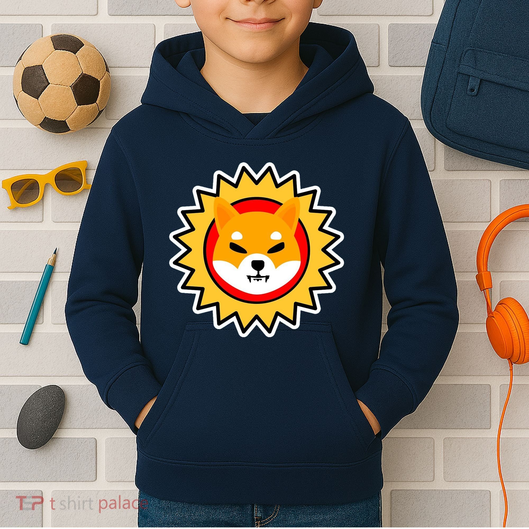 Shiba Inu Coin Star Logo Kids Hoodie