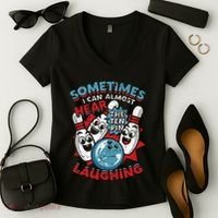 Sometimes I Can Almost Hear The Ten Pin Laughing Women's V-Neck T-Shirt thumb 2