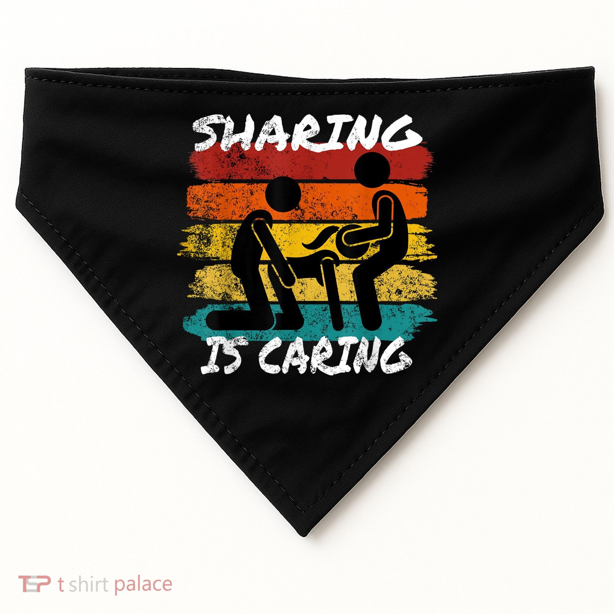 Sharing Is Caring Threesome Sex Polyamory Swingers USA-Made Doggie Bandana