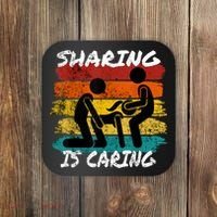 Sharing Is Caring Threesome Sex Polyamory Swingers Coaster thumb 0
