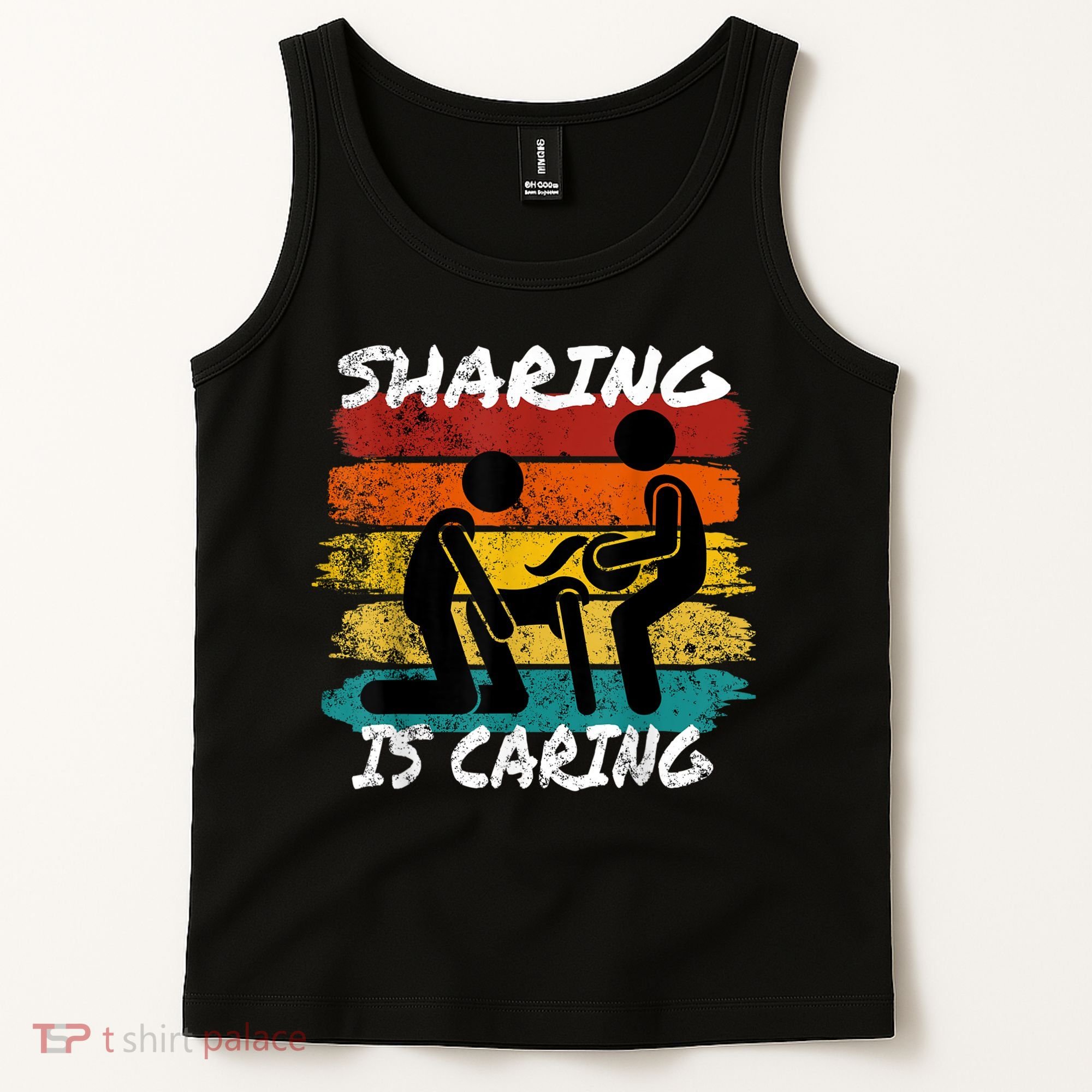 Sharing Is Caring Threesome Sex Polyamory Swingers Tank Top