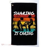 Sharing Is Caring Threesome Sex Polyamory Swingers Golf Towel thumb 0
