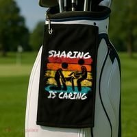 Sharing Is Caring Threesome Sex Polyamory Swingers Golf Towel thumb 2