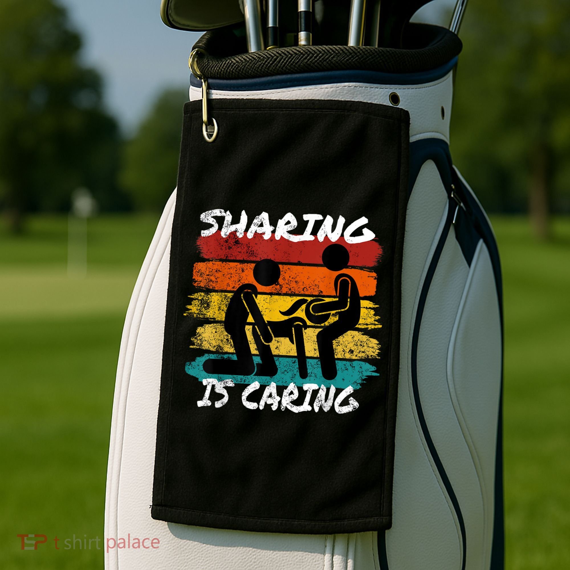 Sharing Is Caring Threesome Sex Polyamory Swingers Golf Towel