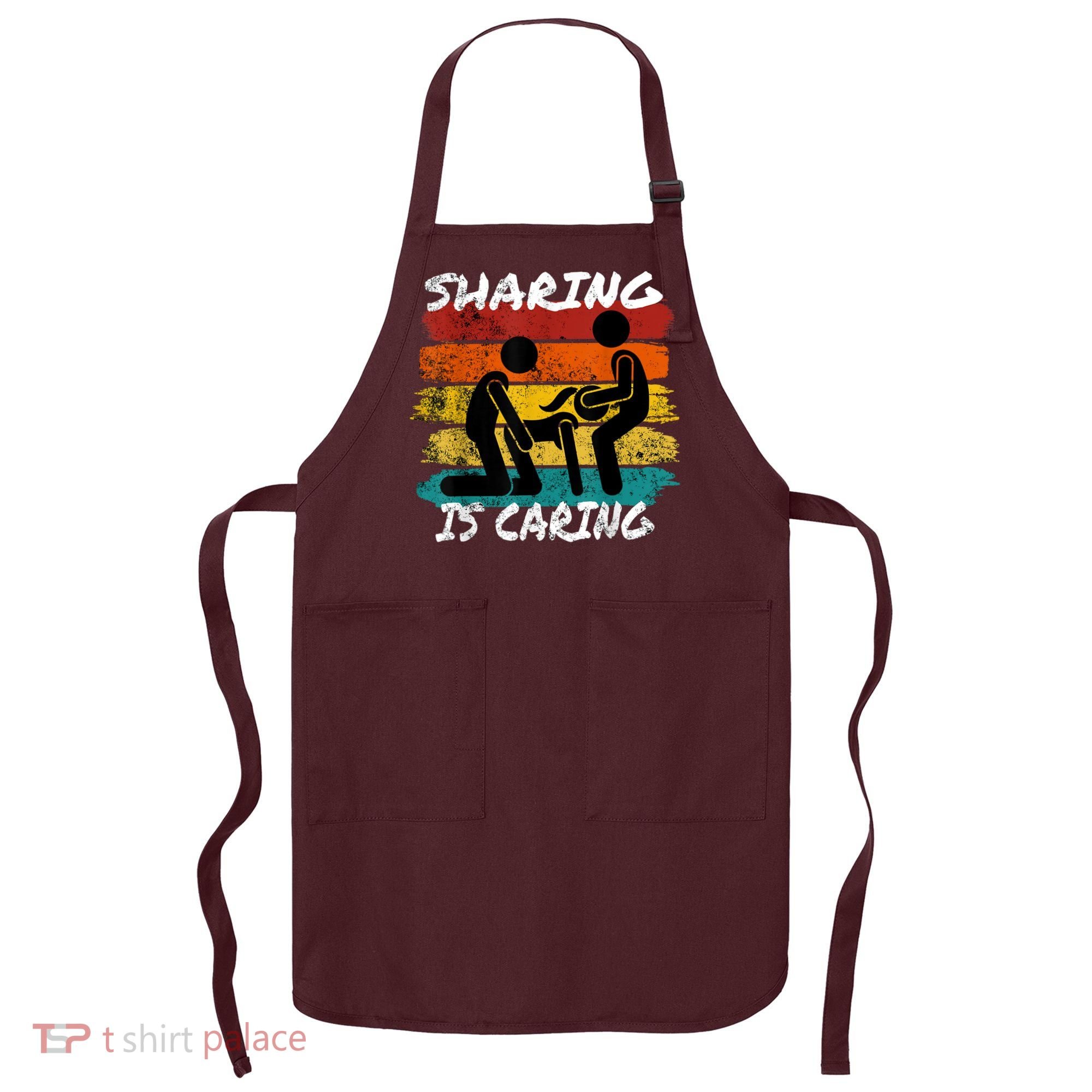 Sharing Is Caring Threesome Sex Polyamory Swingers Apron
