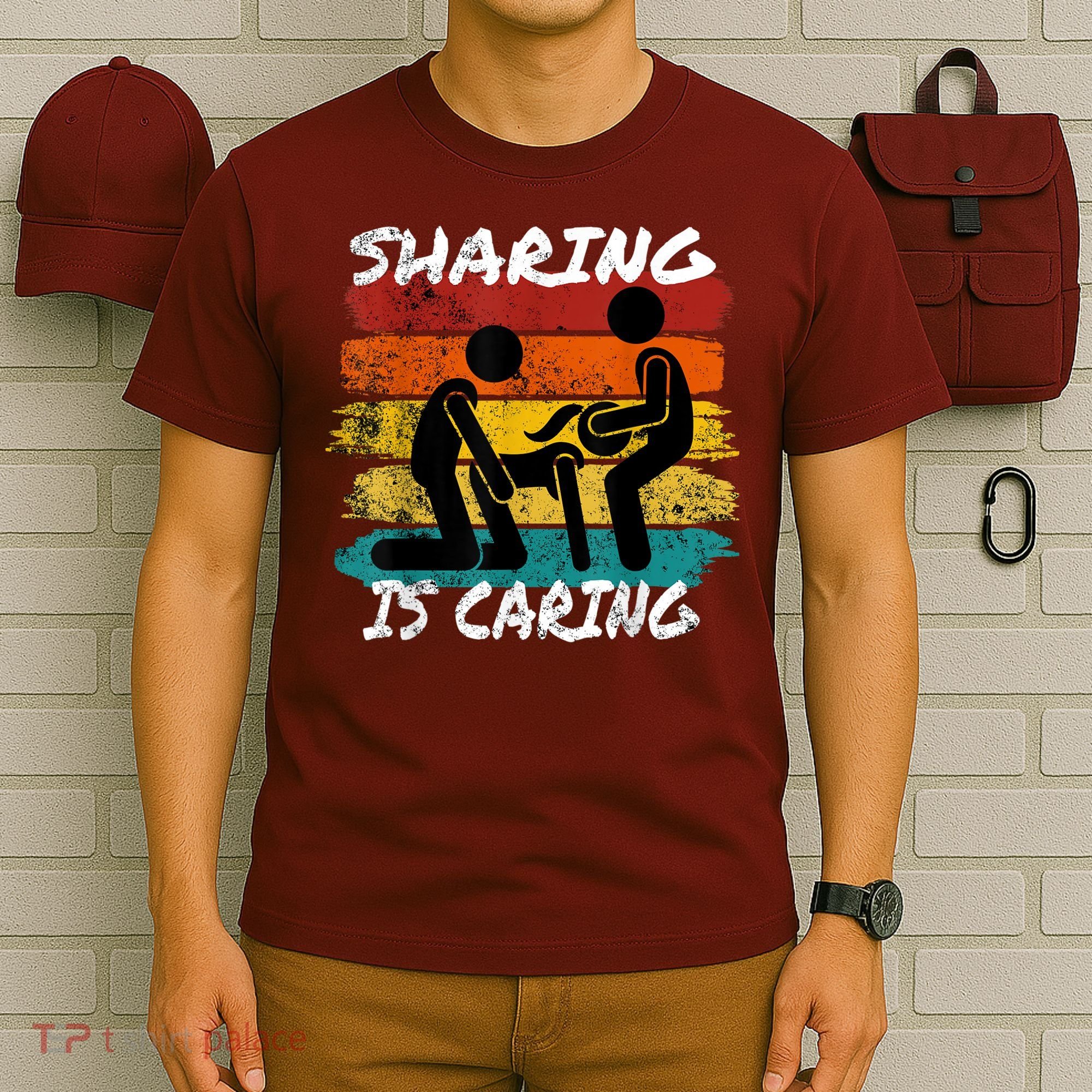 Sharing Is Caring Threesome Sex Polyamory Swingers T-Shirt
