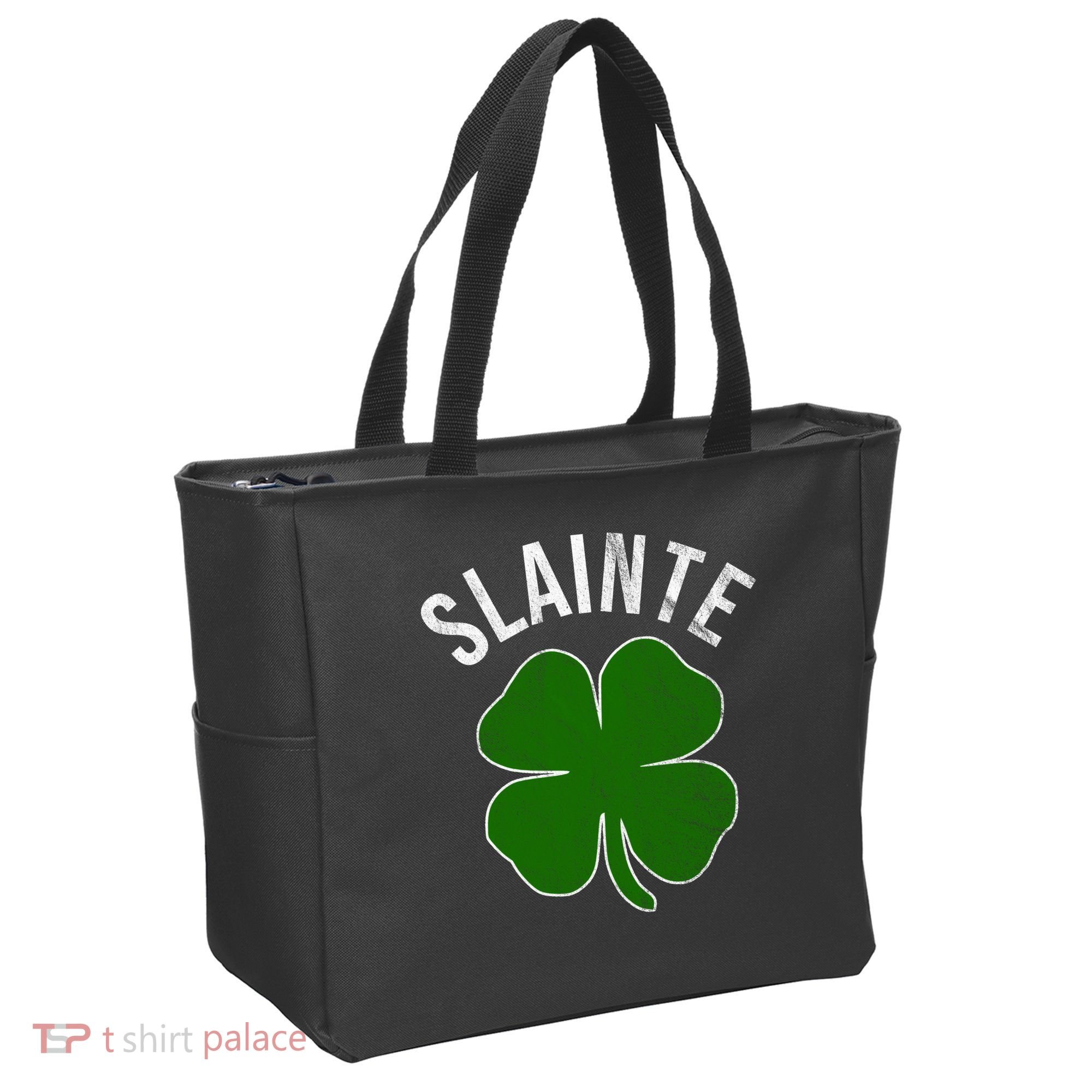 Slainte Irish Clover St Patrick's Day Tote Bag