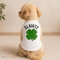 Slainte Irish Clover St Patrick's Day Doggie Tank thumb 2