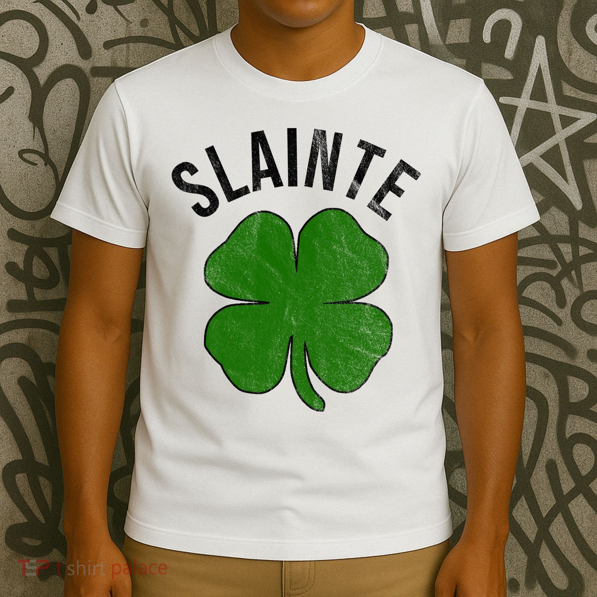 Slainte Irish Clover St Patrick's Day T-Shirt
