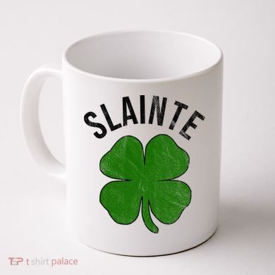 Slainte Irish Clover St Patrick's Day Coffee Mug