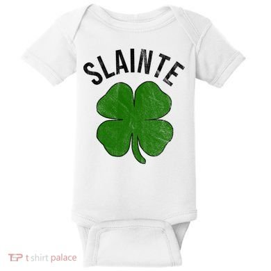 Slainte Irish Clover St Patrick's Day Baby Bodysuit