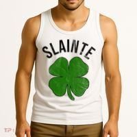 Slainte Irish Clover St Patrick's Day Tank Top thumb 3