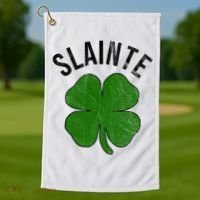 Slainte Irish Clover St Patrick's Day Golf Towel thumb 1
