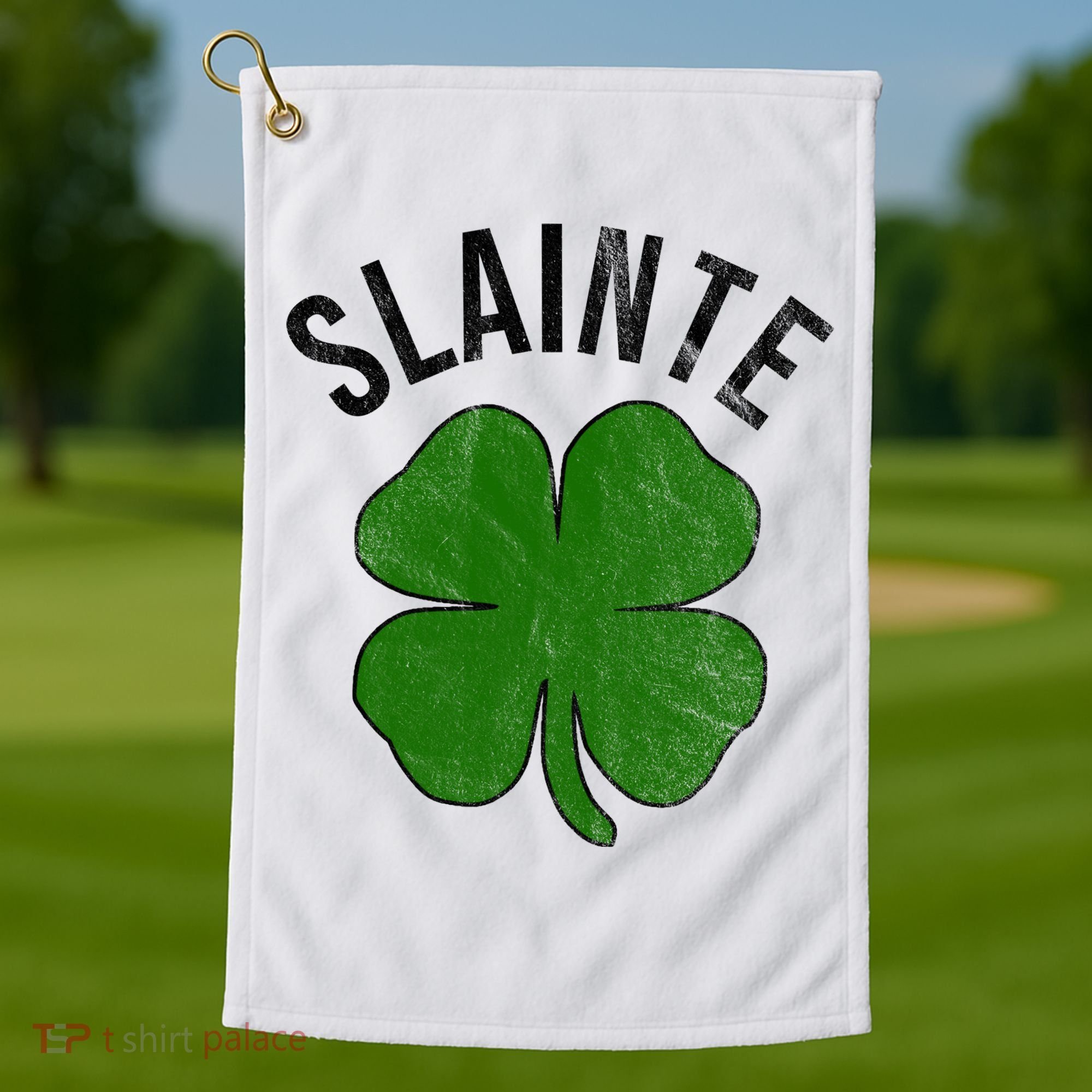 Slainte Irish Clover St Patrick's Day Golf Towel