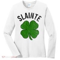 Slainte Irish Clover St Patrick's Day Women's Long Sleeve Shirt thumb 0