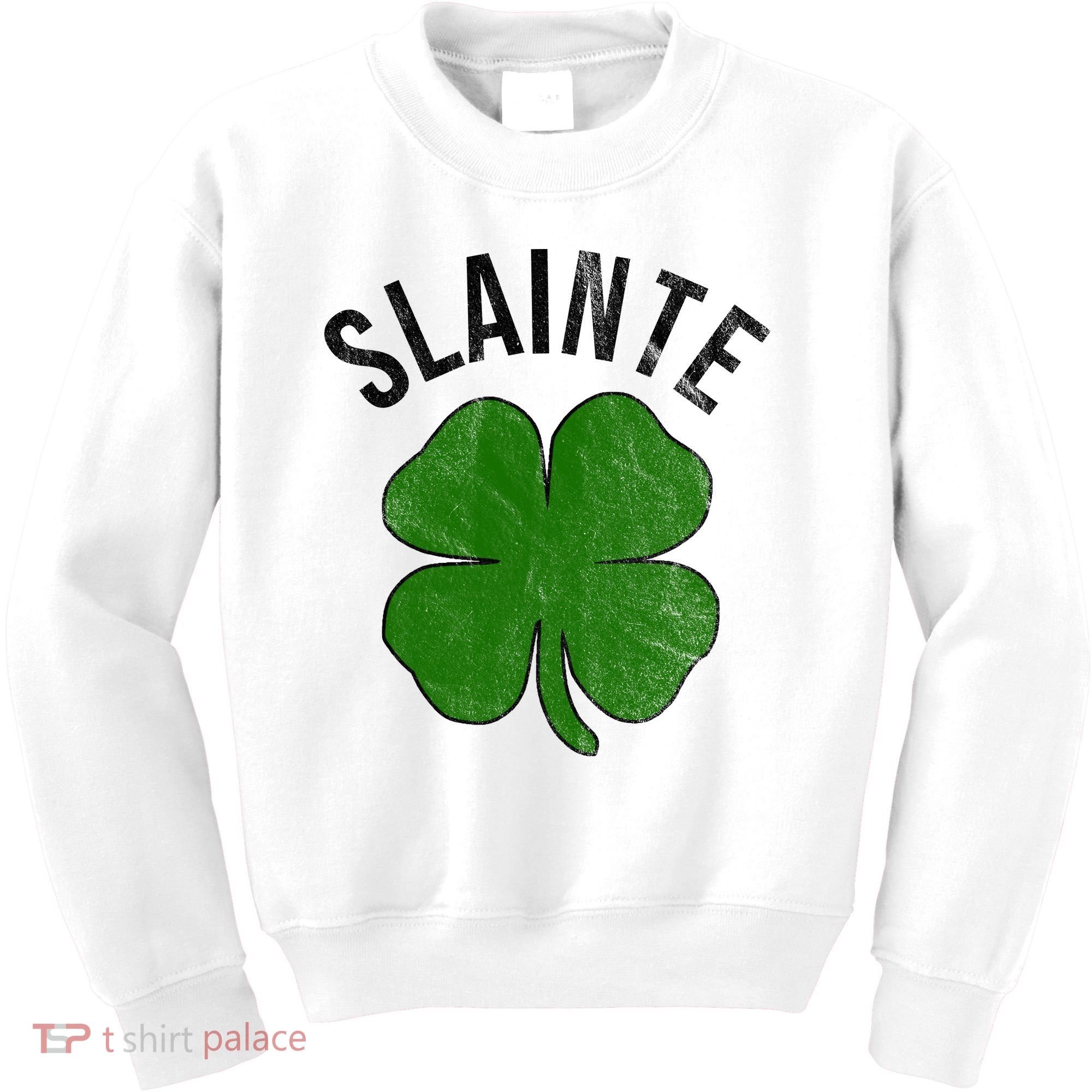 Slainte Irish Clover St Patrick's Day Kids Sweatshirt