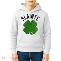 Slainte Irish Clover St Patrick's Day Kids Hoodie thumb 4