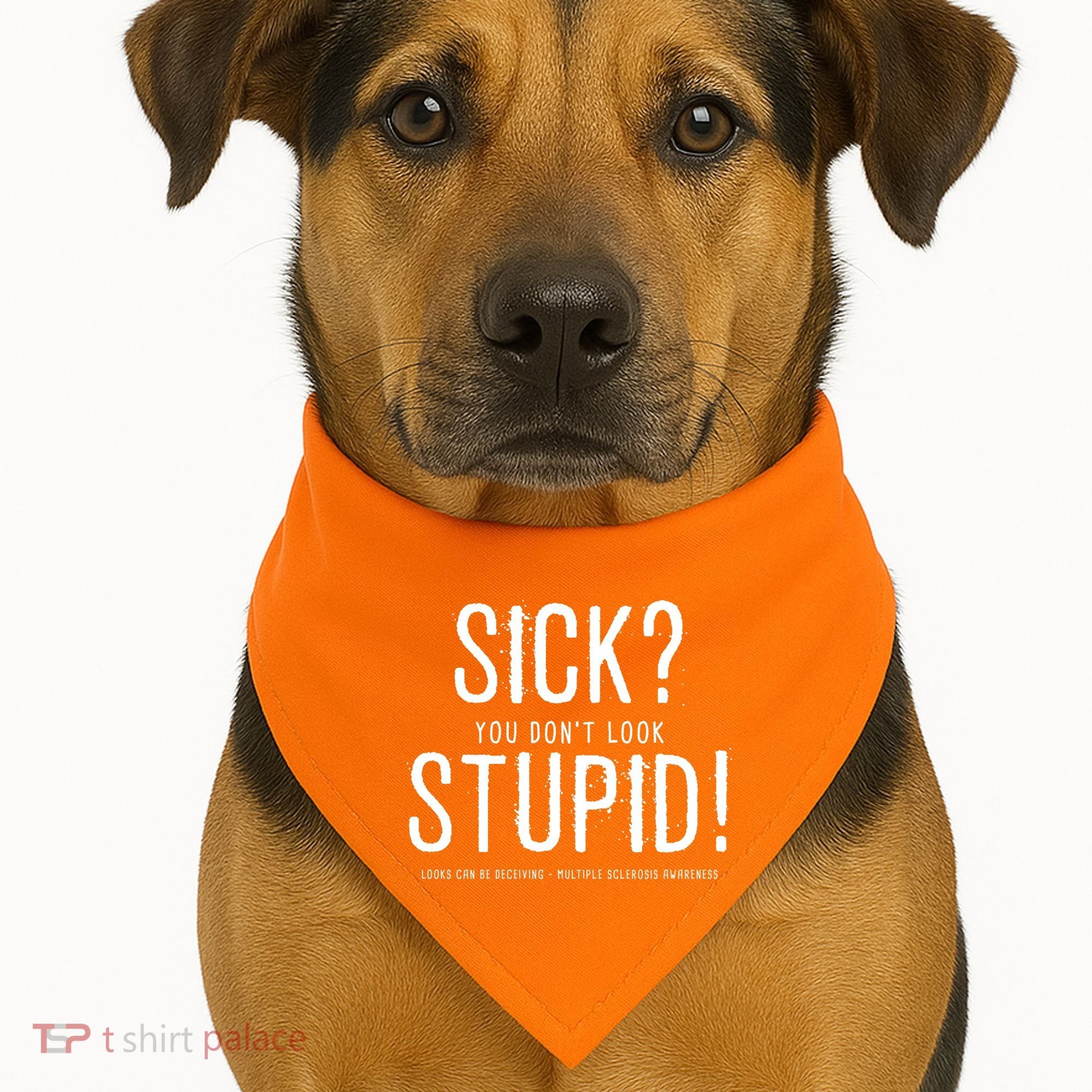 Sick You Don't Look Stupid MS Awareness USA-Made Doggie Bandana