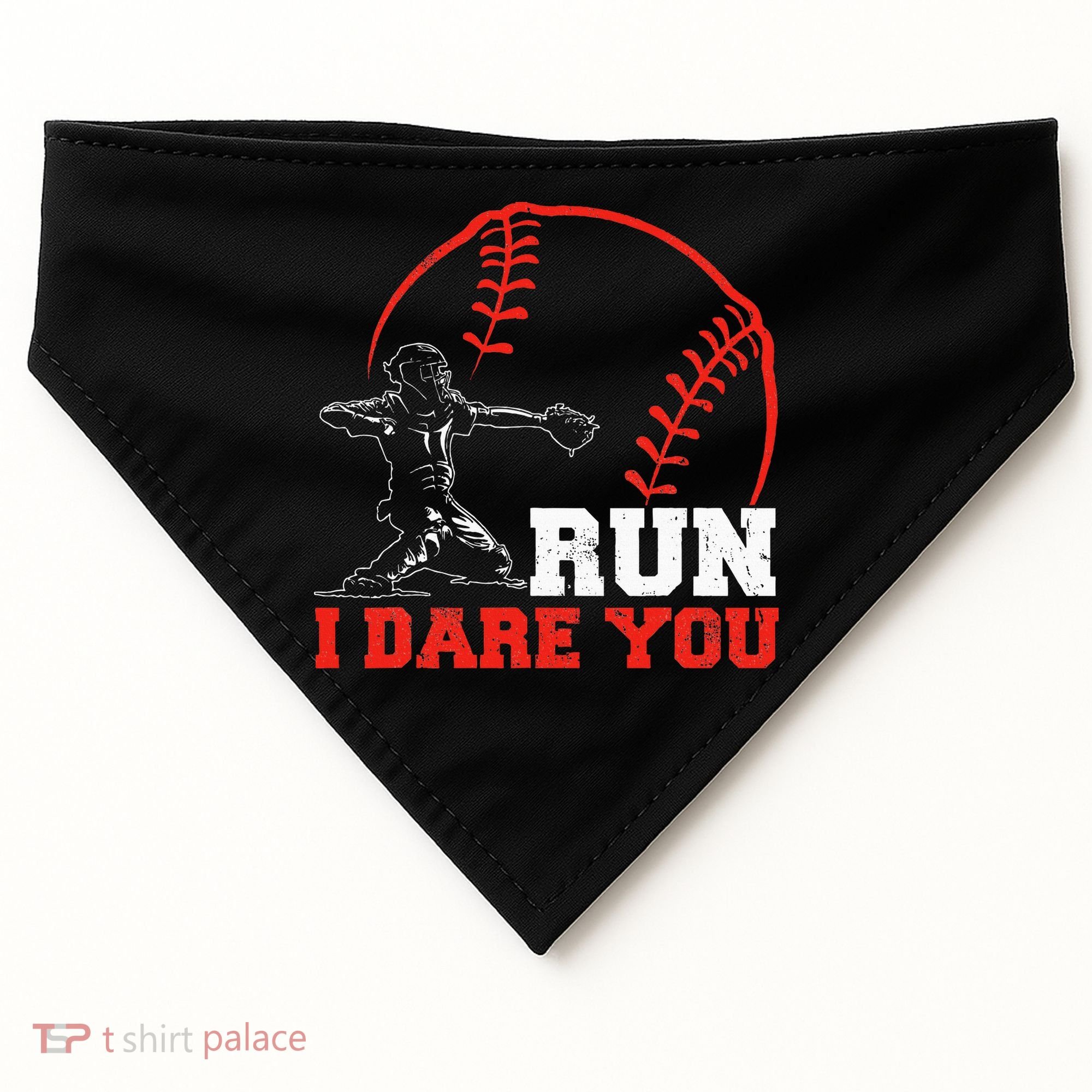 Steal I Dare You Baseball Catcher Baseball Player USA-Made Doggie Bandana