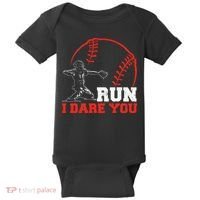 Steal I Dare You Baseball Catcher Baseball Player Baby Bodysuit thumb 0