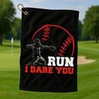 Steal I Dare You Baseball Catcher Baseball Player Golf Towel thumb 1