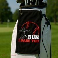 Steal I Dare You Baseball Catcher Baseball Player Golf Towel thumb 2