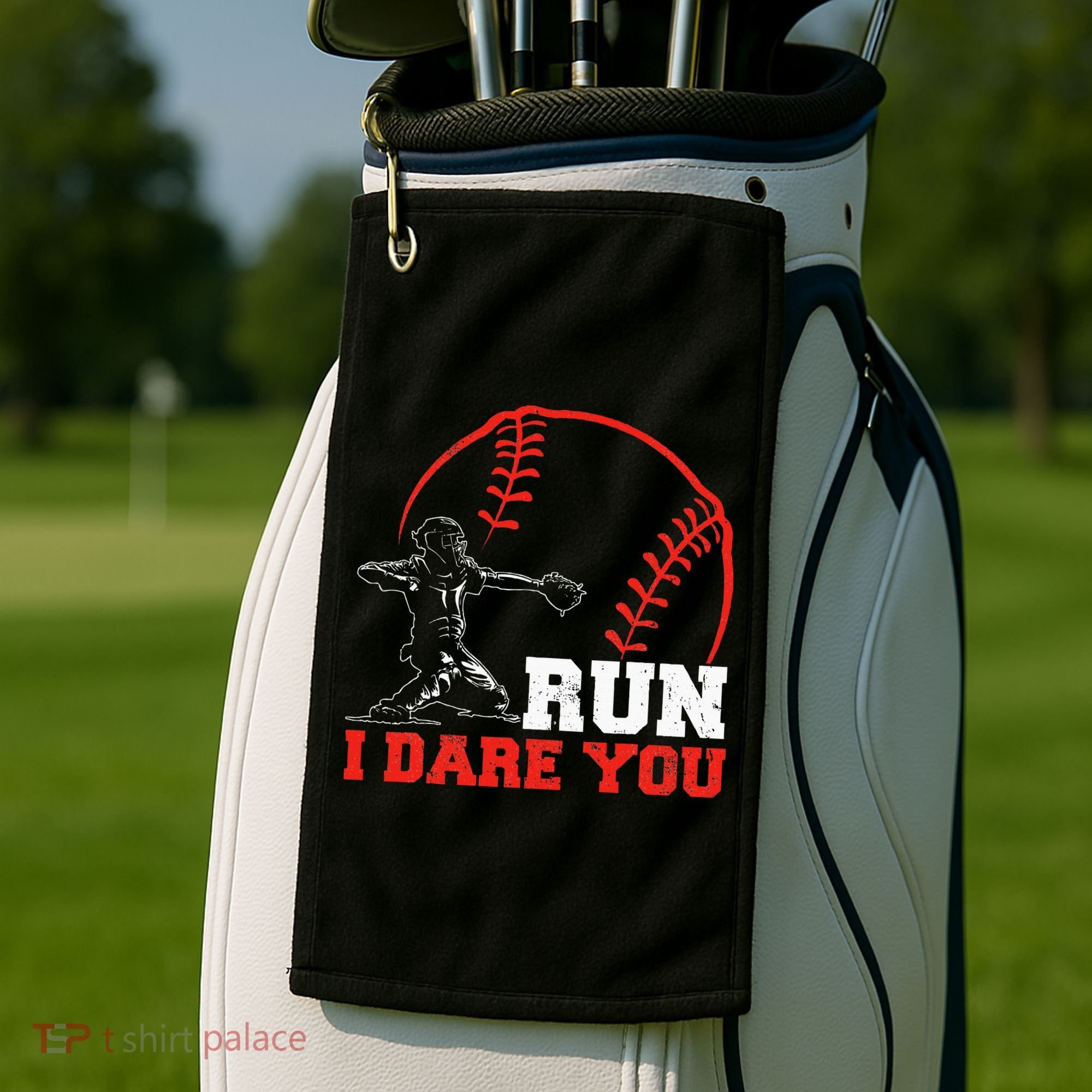 Steal I Dare You Baseball Catcher Baseball Player Golf Towel