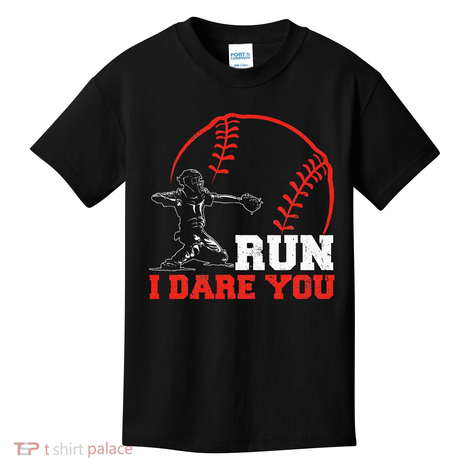 Steal I Dare You Baseball Catcher Baseball Player Kids T-Shirt