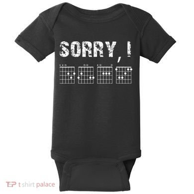 Sorry I DGAF Funny Hidden Message Guitar Chords For Lover Baby Bodysuit