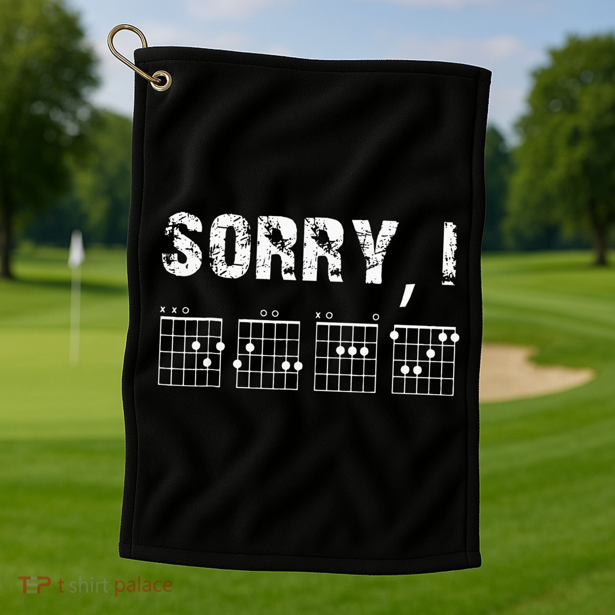 Sorry I DGAF Funny Hidden Message Guitar Chords For Lover Golf Towel