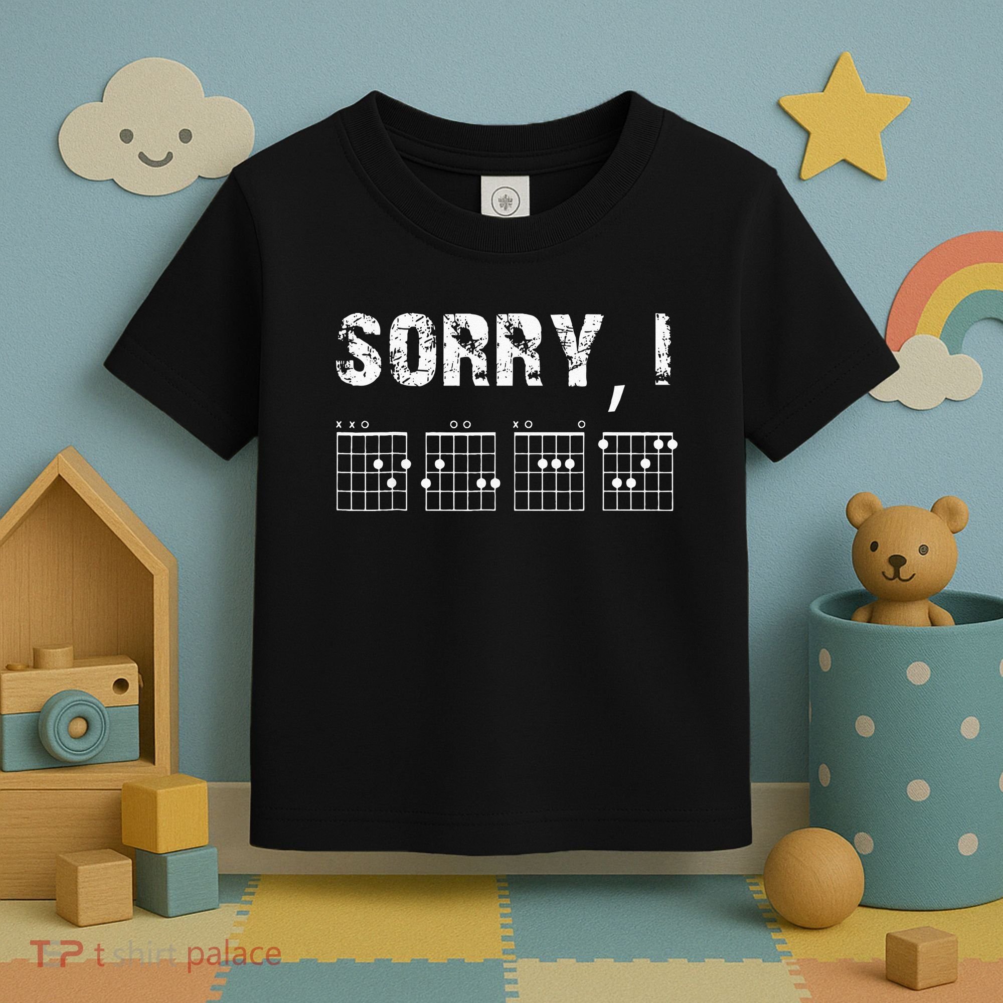Sorry I DGAF Funny Hidden Message Guitar Chords For Lover Toddler T-Shirt