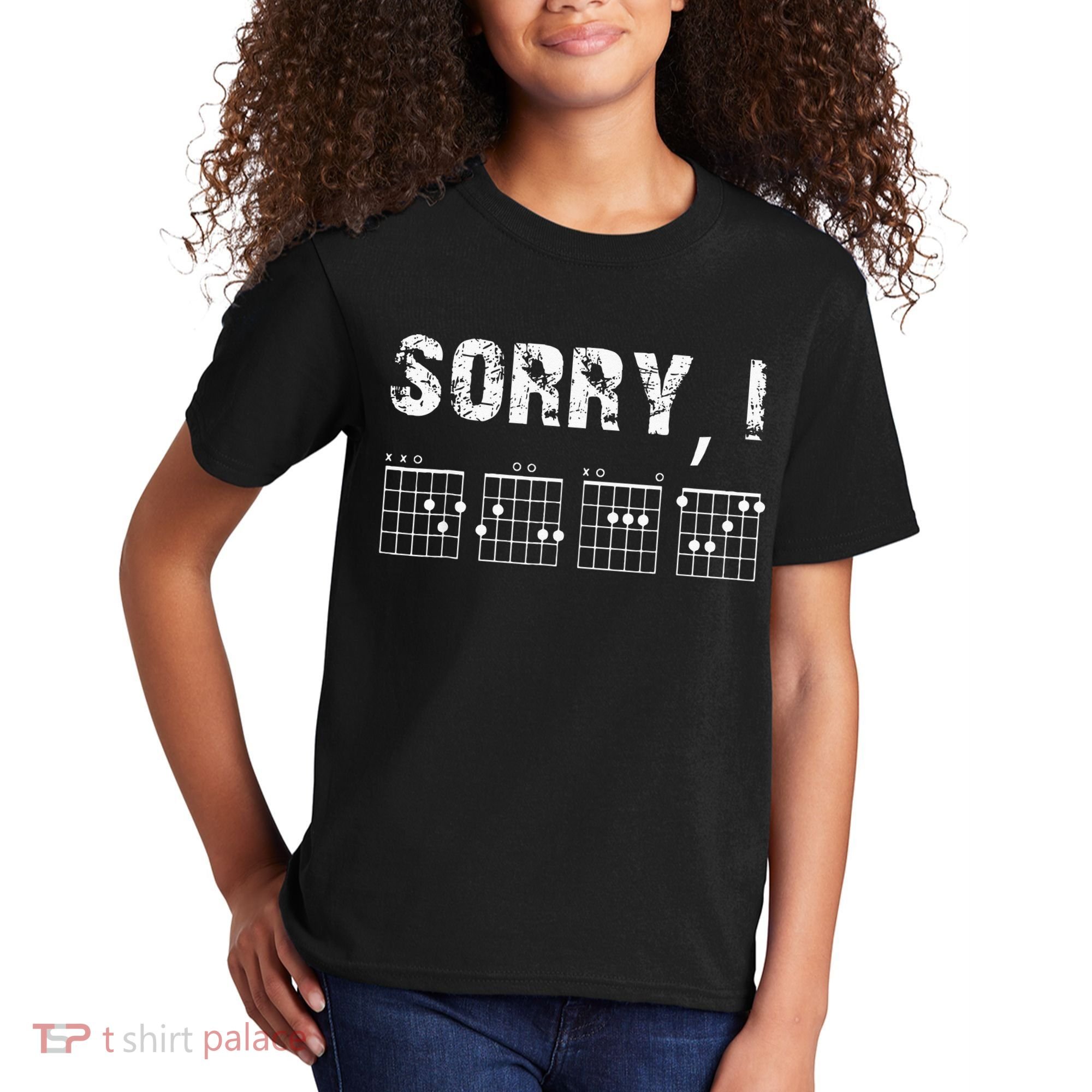 Sorry I DGAF Funny Hidden Message Guitar Chords For Lover Kids T-Shirt