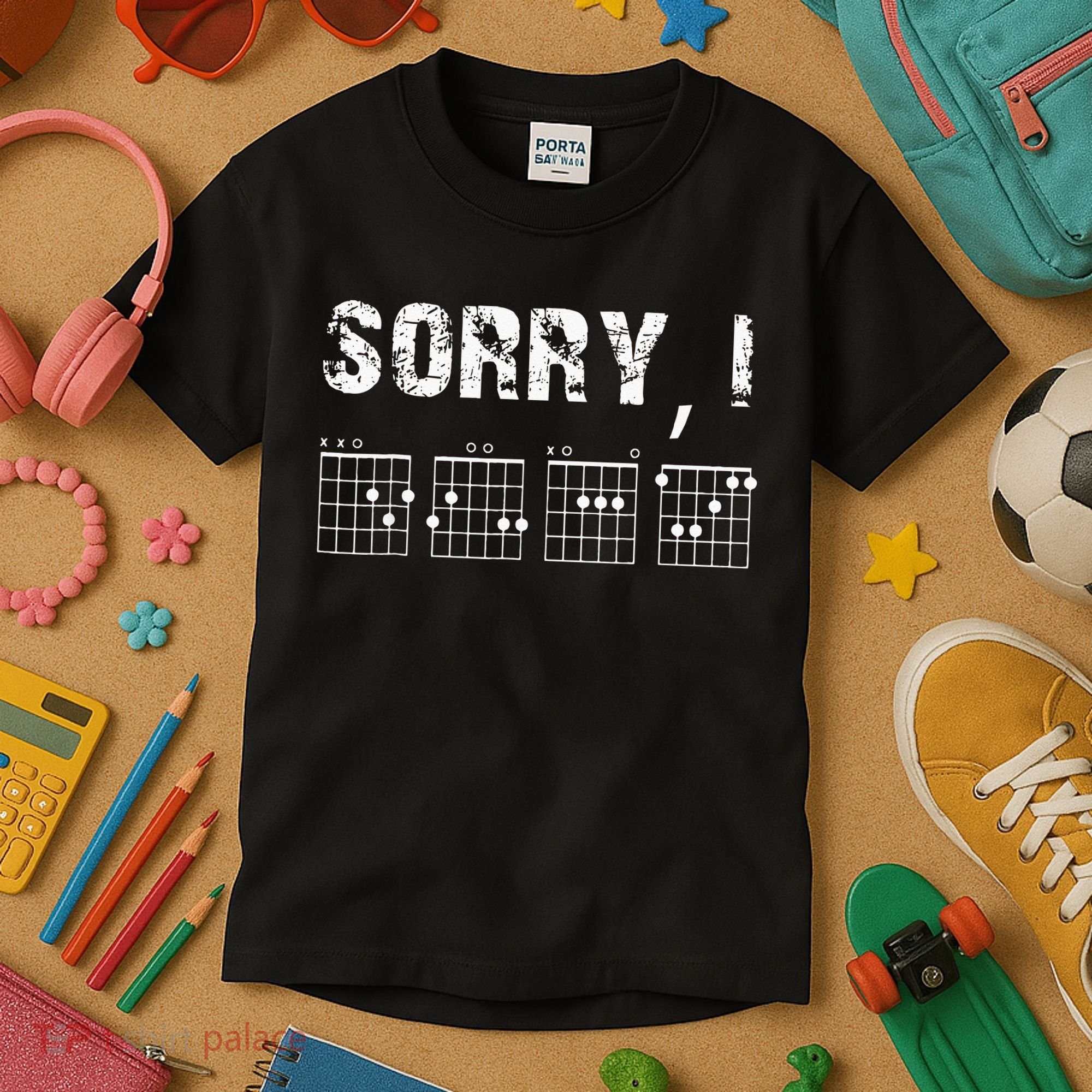 Sorry I DGAF Funny Hidden Message Guitar Chords For Lover Kids T-Shirt