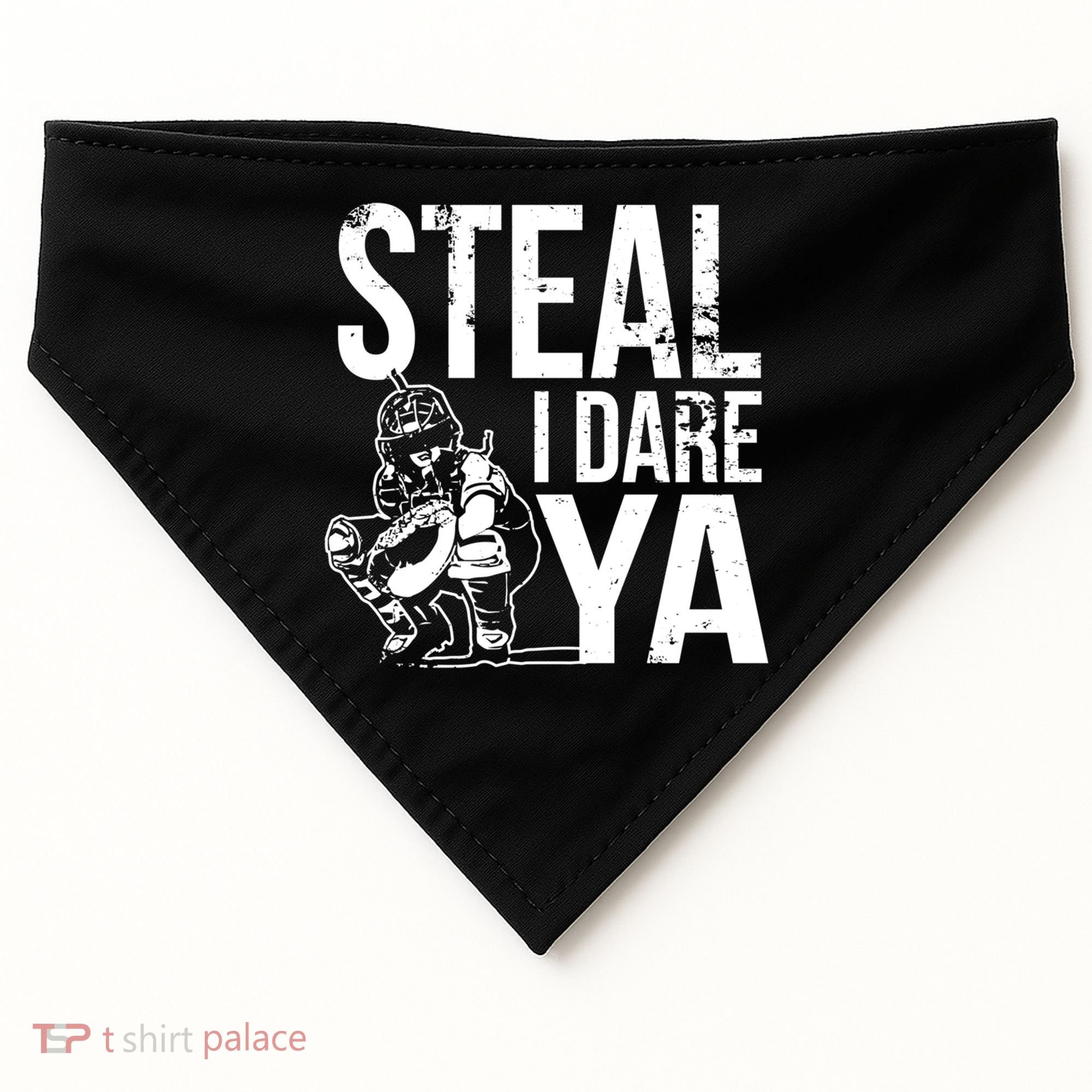 Steal I Dare Ya Softball Catcher Team Sport Cute Gift USA-Made Doggie Bandana